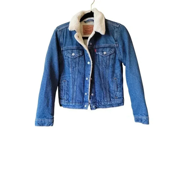 Levi's women's Original Sherpa Trucker Button Up Jacket - size XS - Blue Jean